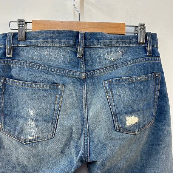 Straight Slouch NSF Jeans Womens 27 Distressed Destroyed Sashiko Mending Art - Picture 5 of 7